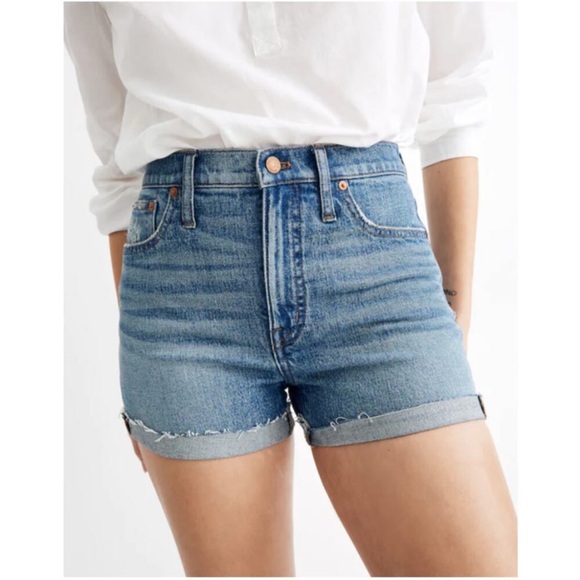 MADEWELL High-Rise Denim Shorts in Malden Wash Size 24 - Picture 1 of 8